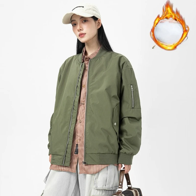 

Толстые теплые куртки-бомберы MA-1, женские осенне-зимние утолщенные ветрозащитные стеганые пальто, женская рабочая одежда, куртка, бейсбольный трикотаж, топы