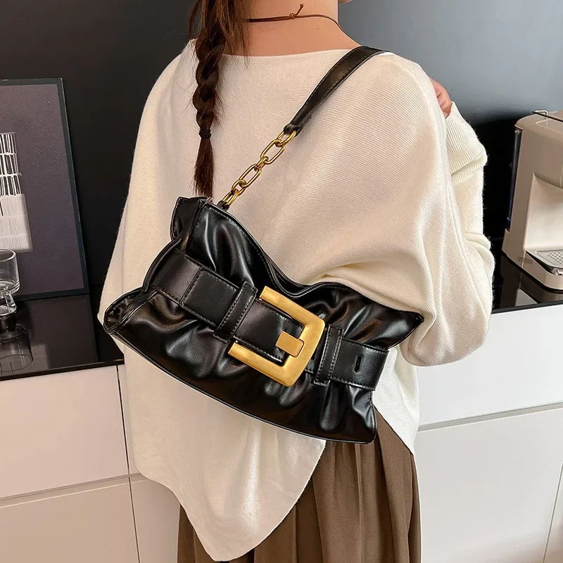 

Women's Large Capacity Pleated Cloud Bag Fashionable Versatile Single Shoulder Crossbody Trendy Armpit Bag