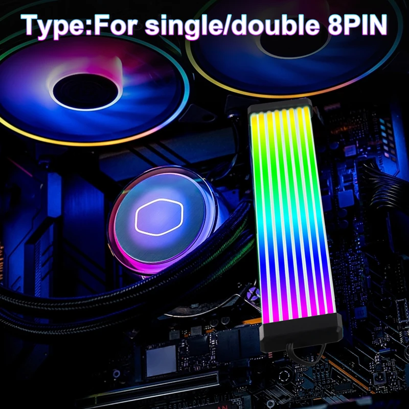 RGB LED 스트립 ARGB 동기화 보드, 컴퓨터 전원 공급 장치 GPU 그래픽 카드 케이블 케이스, 네온 라인 그래픽 카드