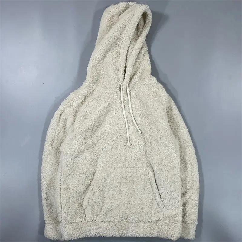 Nuovo morbido caldo Pullover giovanile lungo lana flanella cappotto invernale tinta unita felpe con cappuccio in peluche donna felpa in pile corallo amanti giacca