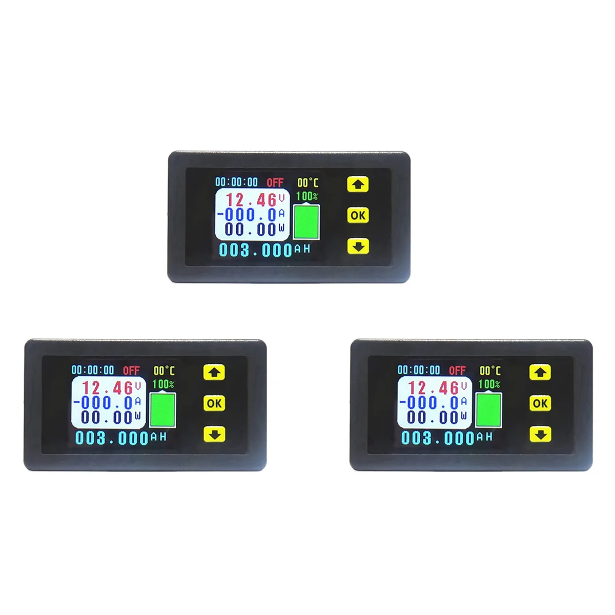 3x Va7510 S Spanning En Stroommeter, 100a 6-75V/0V-120V Dc Ammeter Voltmeter Monitor Output Batterij Opladen En Ontladen