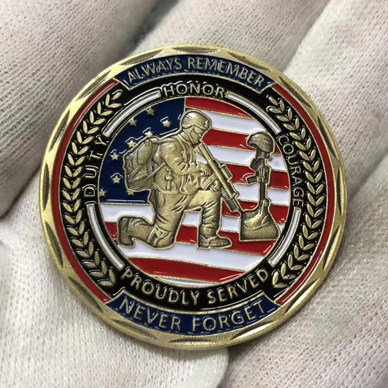 Thank You for Your Service Military Appreciation Challenge Coin Tribute to Fallen Heroes Never Forget Veterans