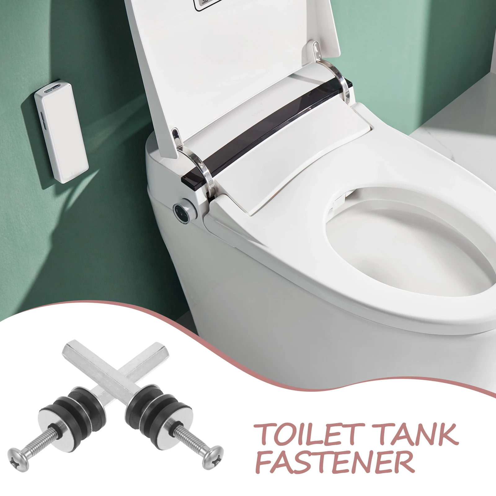 

Toilet Tank Bolts Replacement Kit Stainless Steel Washers Gasket Ring Seal Compatible Most Toilet Seat Parts Fasteners