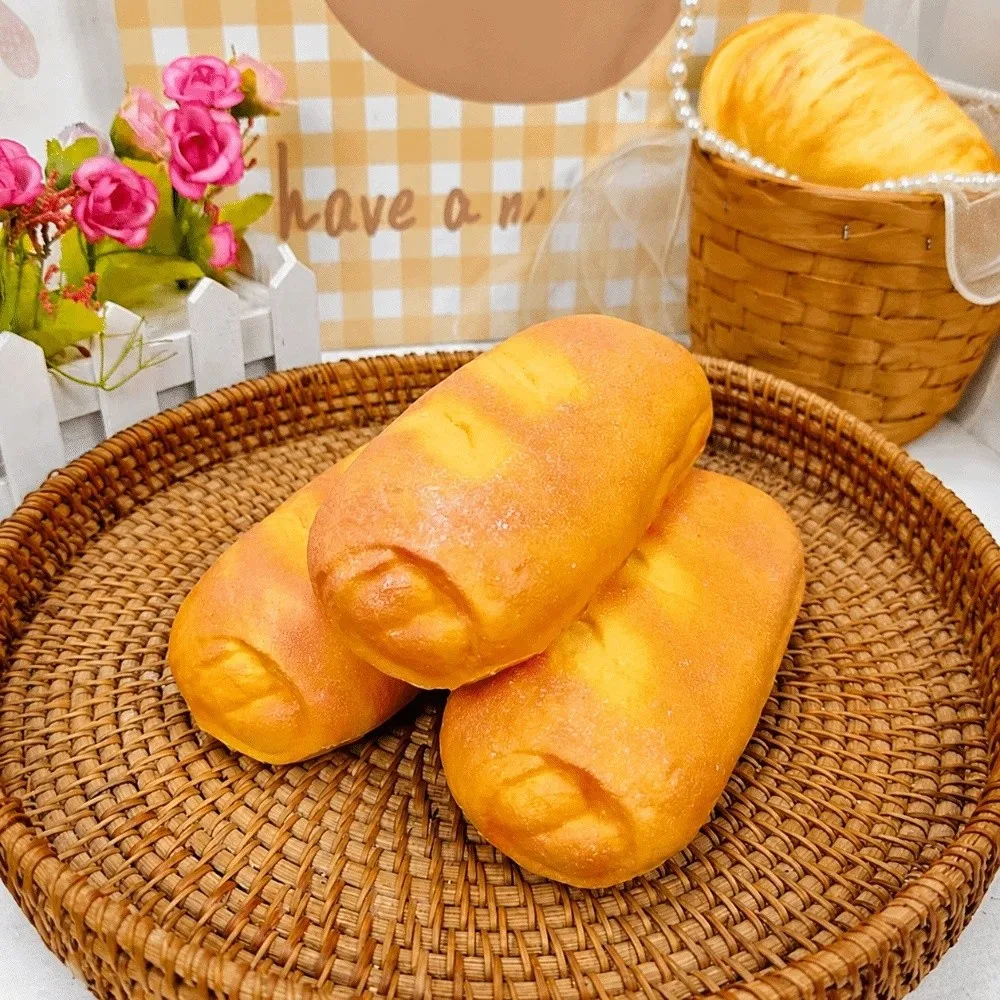 Lifelike PU Bread Squeeze Toy Slow Rebound Stress Relief Simulation Bread Model Toast Bread Sensory Toy Photography Props