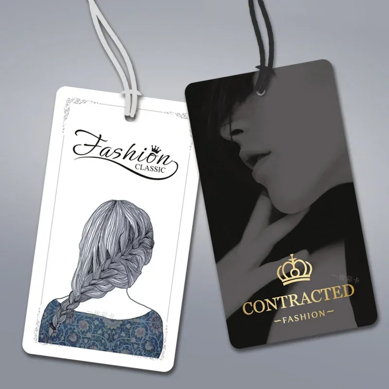 250pcs/lot Personalized Clothing Tags Labels for Clothes Garment Tags in Stock Etiquetas Customized Rope Tags