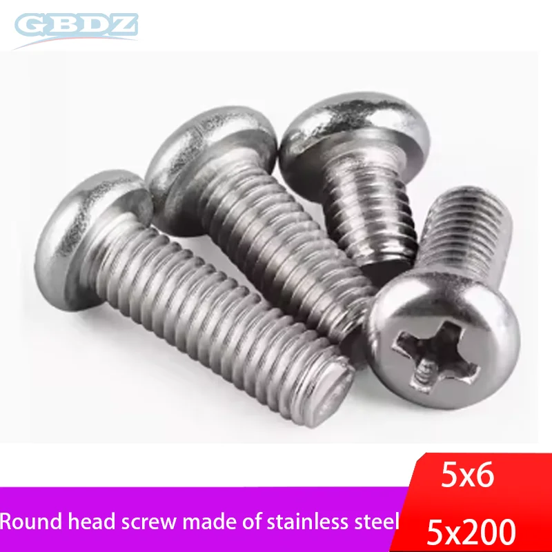 

M5 304 Винт с крестообразной головкой из нержавеющей стали с круглой головкой 5/10/20/50 шт. Высокопрочный устойчивый к ржавчине механический электронный винт