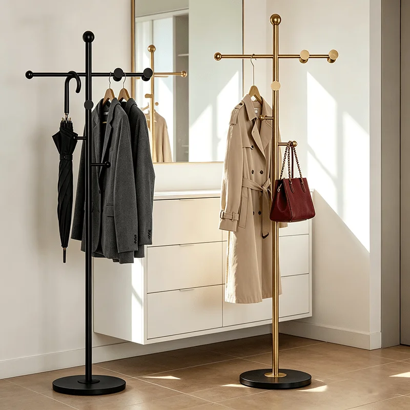 66 Inch Tall Modern Coat Rack, Gold Coat Tree Freestanding, Heavy-Duty Metal Coat Rack Freestanding with Sturdy Marble