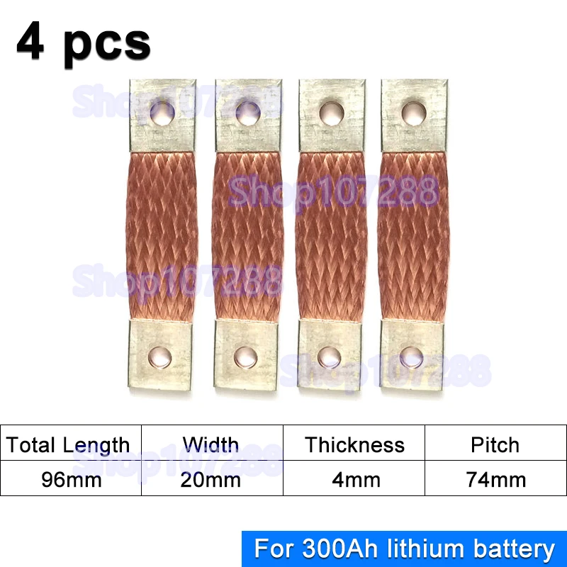 1/2/3/4/8pcs 12V Busbar Lifepo4 Battery Flexible Copper Connector 56mm 74mm for 230Ah 280Ah 300Ah Lifepo4 Battery Use