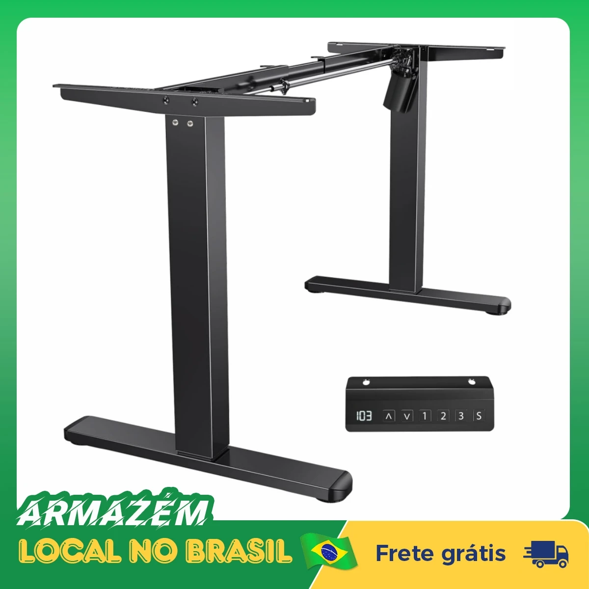 Estrutura de mesa com ajuste elétrico de altura, estrutura de mesa sentar-ficar em pé, mesa em pé com ajuste de altura