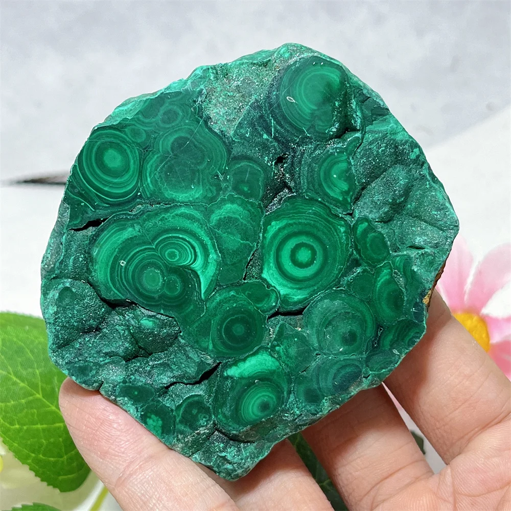 Malachite Slab Specimen Raw Stone Quartz Crystal Natural Gemstone Energy Meditation Healing Mineral Specimen Home Decoration