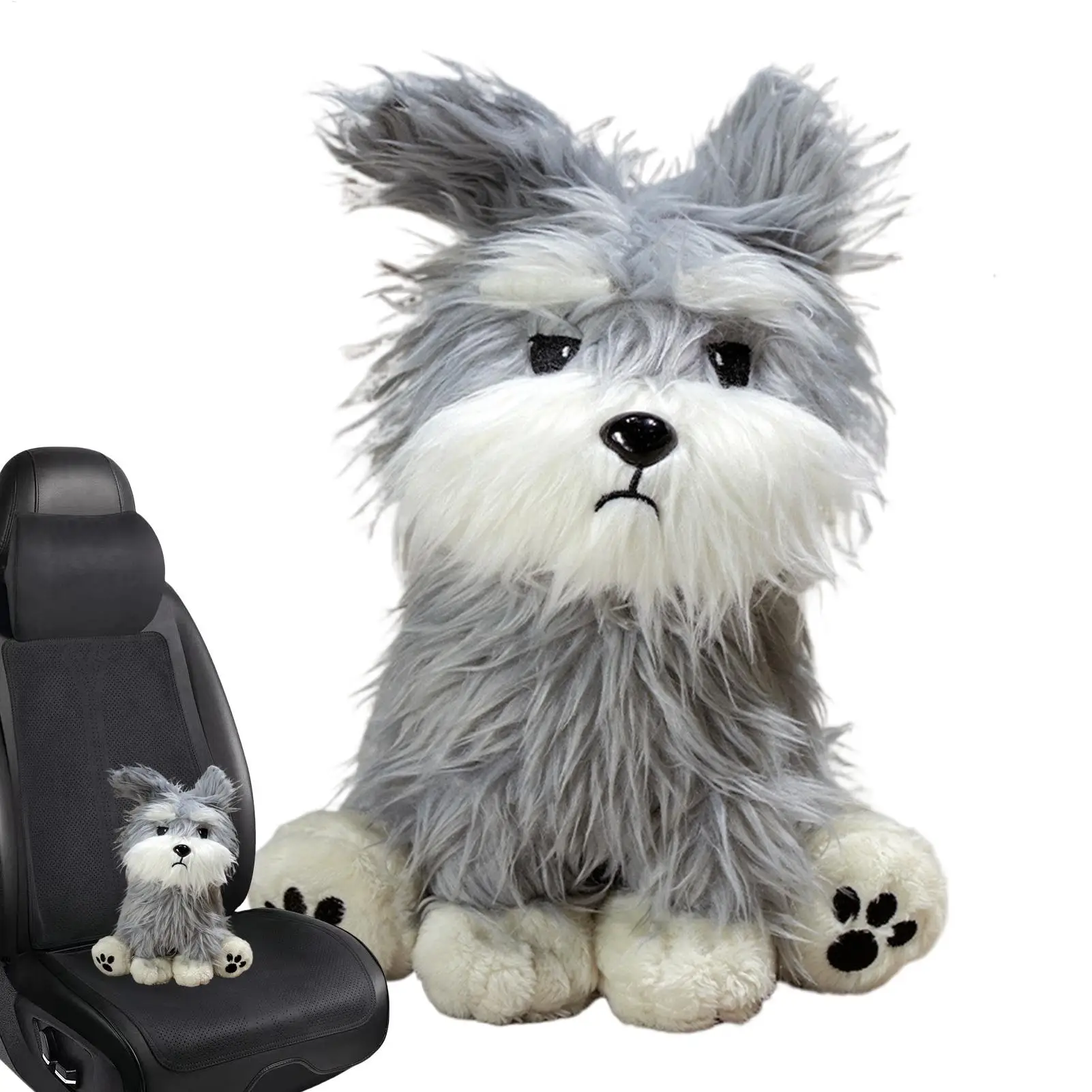 

Dog Stuffed Doll Realistic Plush Schnauzer Dog Model Sleeping Companion Cute Stuffed Animal Doll For Adults Kid Teens Boys Girls
