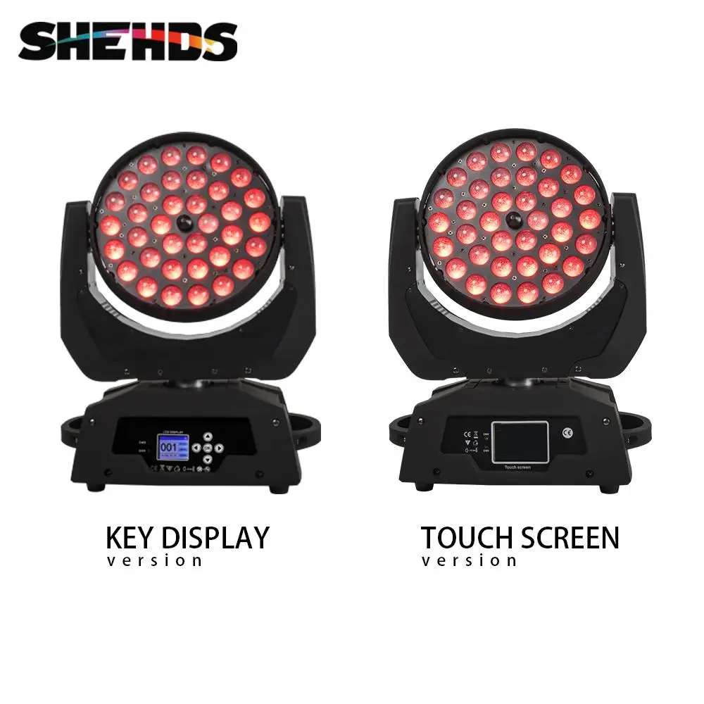 SHEHDS LED Wash Zoom Moving Head Lighting 36x18W RGBW Touch Screen/Key Screen With DMX Control For DJ Disco Professional Stage