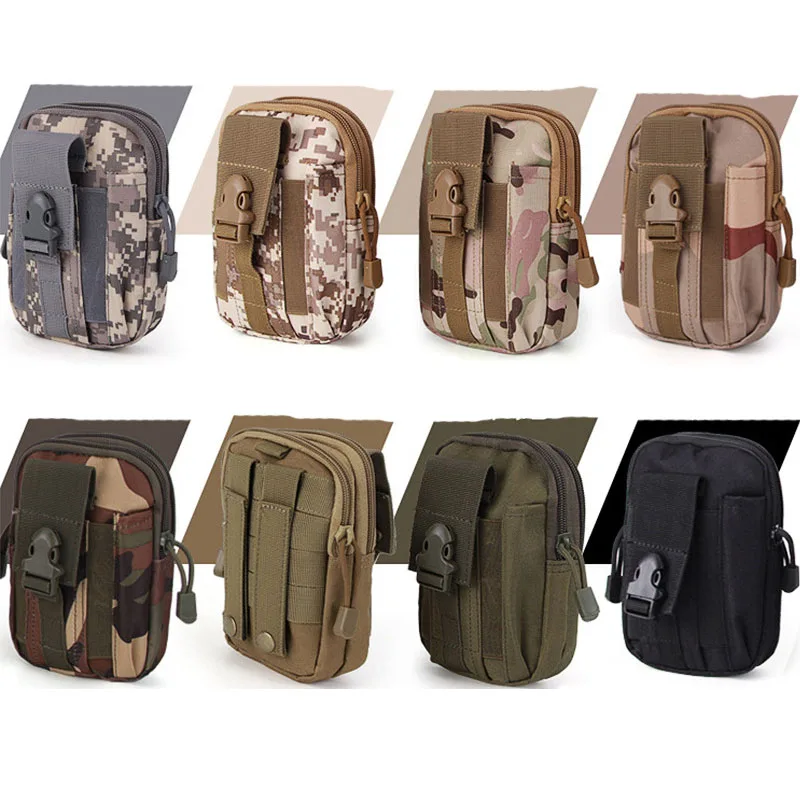 Men Tactical Molle Pouch Belt Waist Pack Small Pocket  Waist Bag Running Pouch Travel Camping Wallet Purse Phone Bags