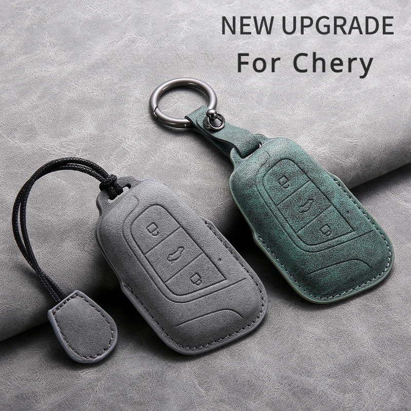 

Leather Car Key Case Cover for Chery Tigo 8 Plus Arrizo E 5 8plus 5x Fob High-end Sheepskin Keyless Protector Shell