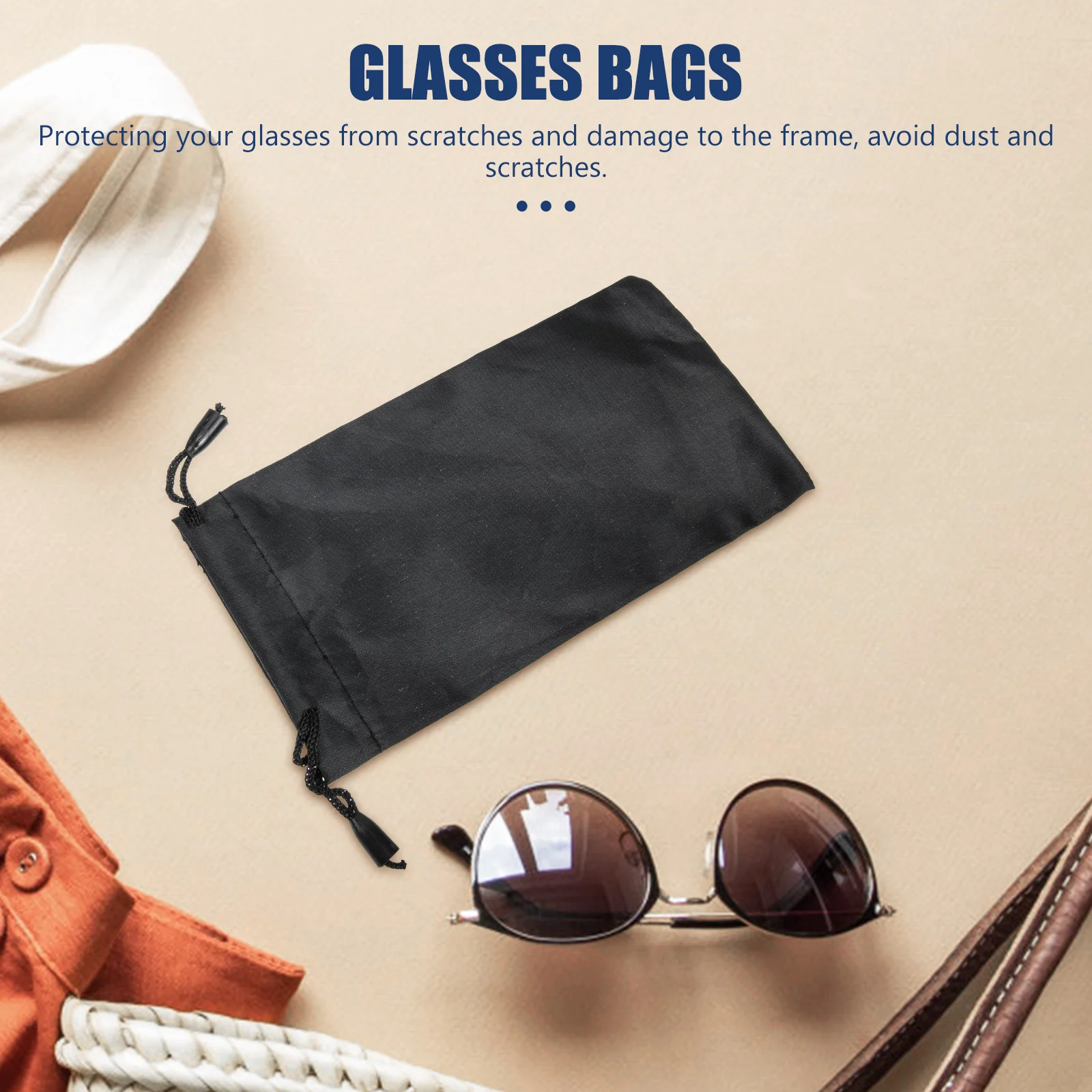 

Waterproof Eyeglasses Pouch Sunglasses Bag Drawstring Case Thick Durable Storage For Travel Portable Outdoor Glasses Organizer