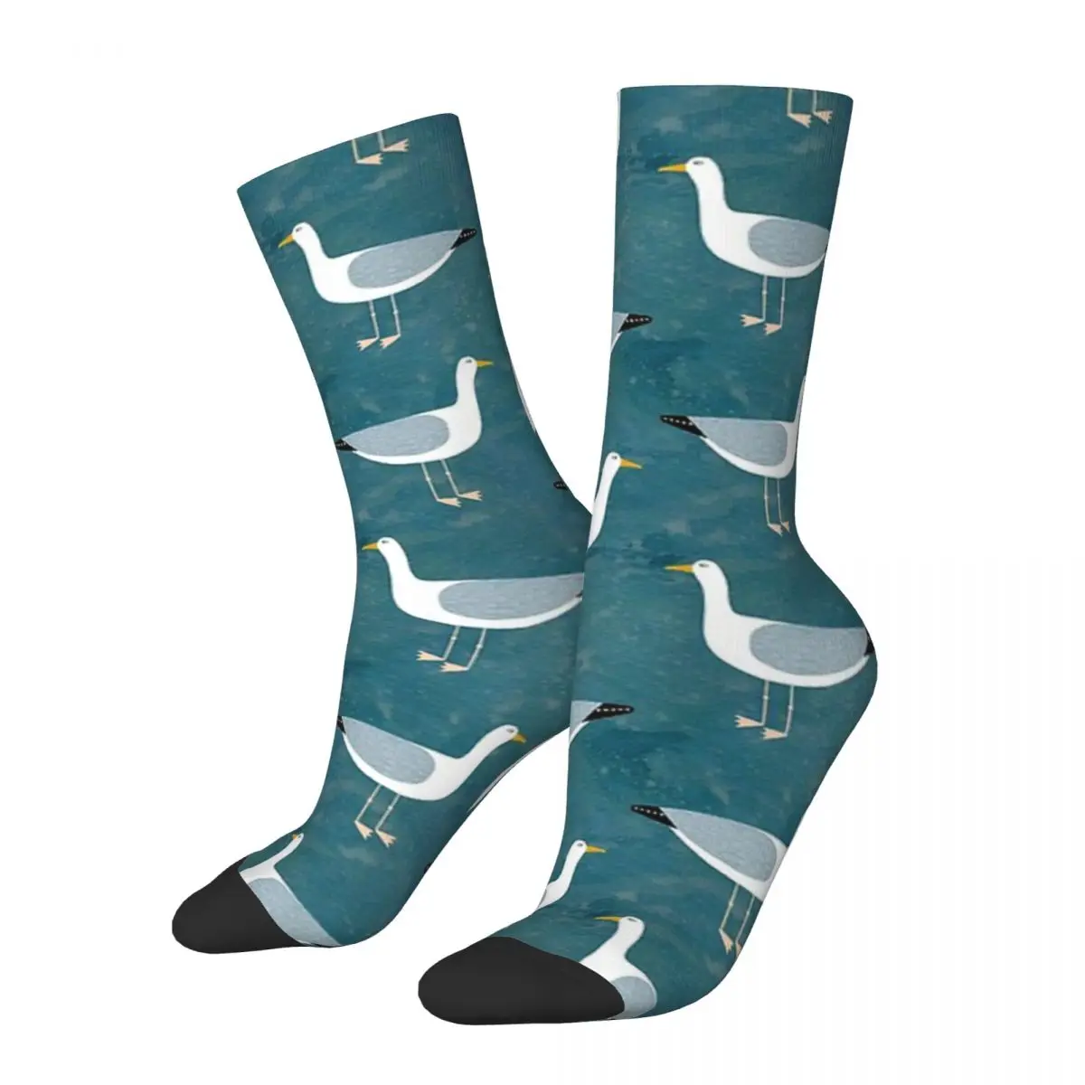 Seagull Standing Socks Harajuku Super Soft Stockings All Season Long Socks Accessories for Unisex Birthday Present