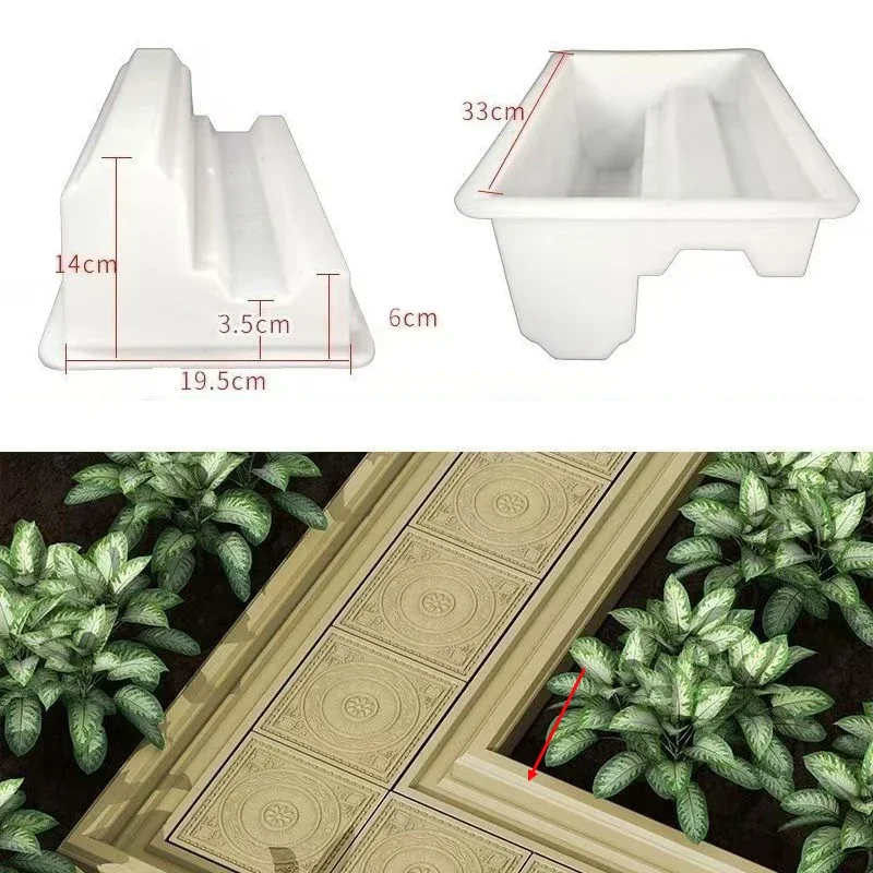 Cement Floor Tile Edge Mold Stepping Stone Skirting Line Prefabricated Mold Outdoor Building Decoration Line
