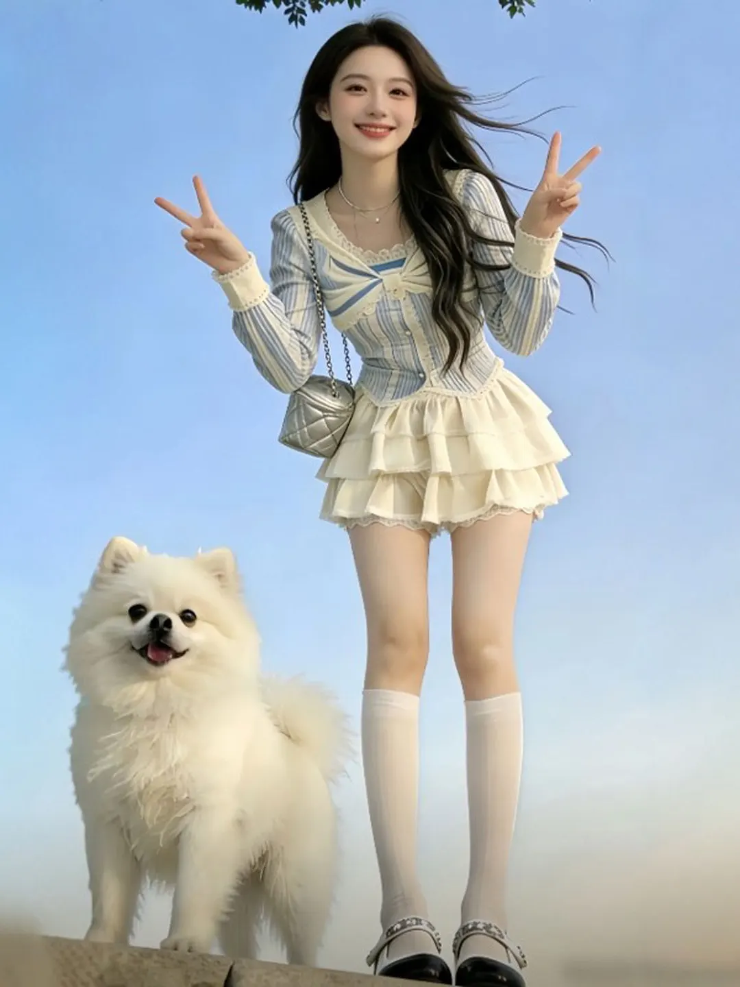 

Нежный Ветерок: Уникальный, очень красивый комплект из топа и юбки, маленький размер, весенняя мода, повседневный, для работы, для свиданий, универсальный крой