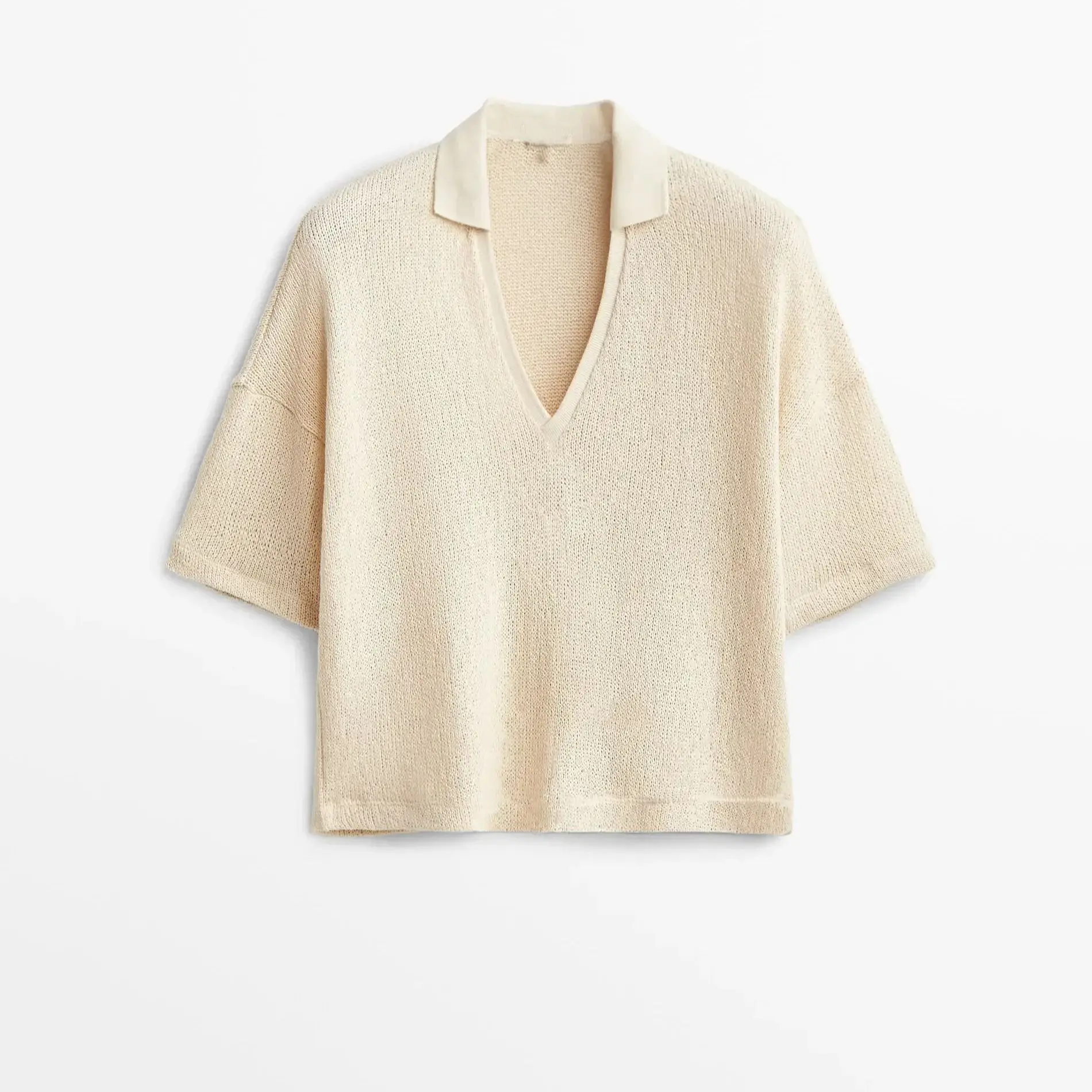 Ethereal MD 2026 YAZHIMEI spring new style of loose version V-neck short-sleeved polo shirt