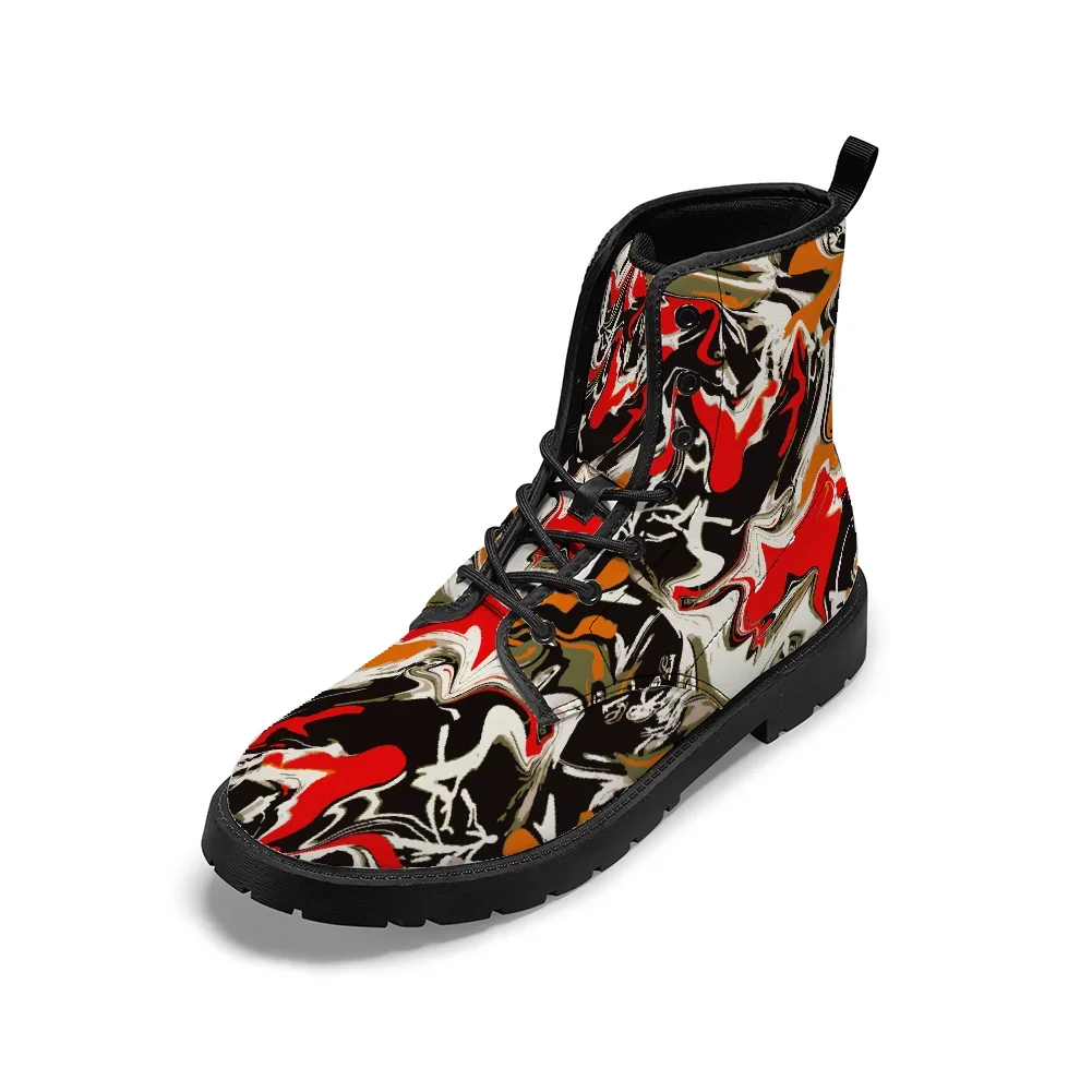 Street stye colorful graffiti mid-calf boots trendy autumn and winter boots for men and women
