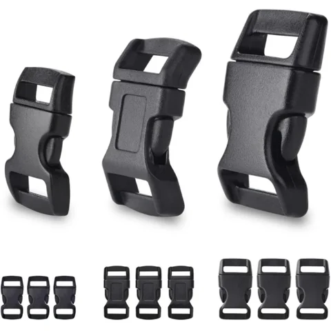 60 Pack Paracord Bracelets POM Side Release Buckle Clasp Clips for Parachute Adjustable Lanyard Straps for Outdoor Activities