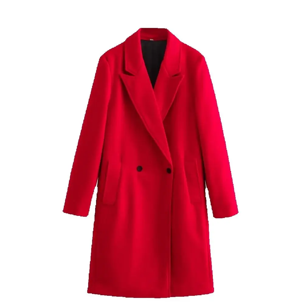 

Женское шерстяное свободное пальто с воротником, длинным рукавом и карманом на пуговицах, осенне-зимнее новое стильное стильное пальто