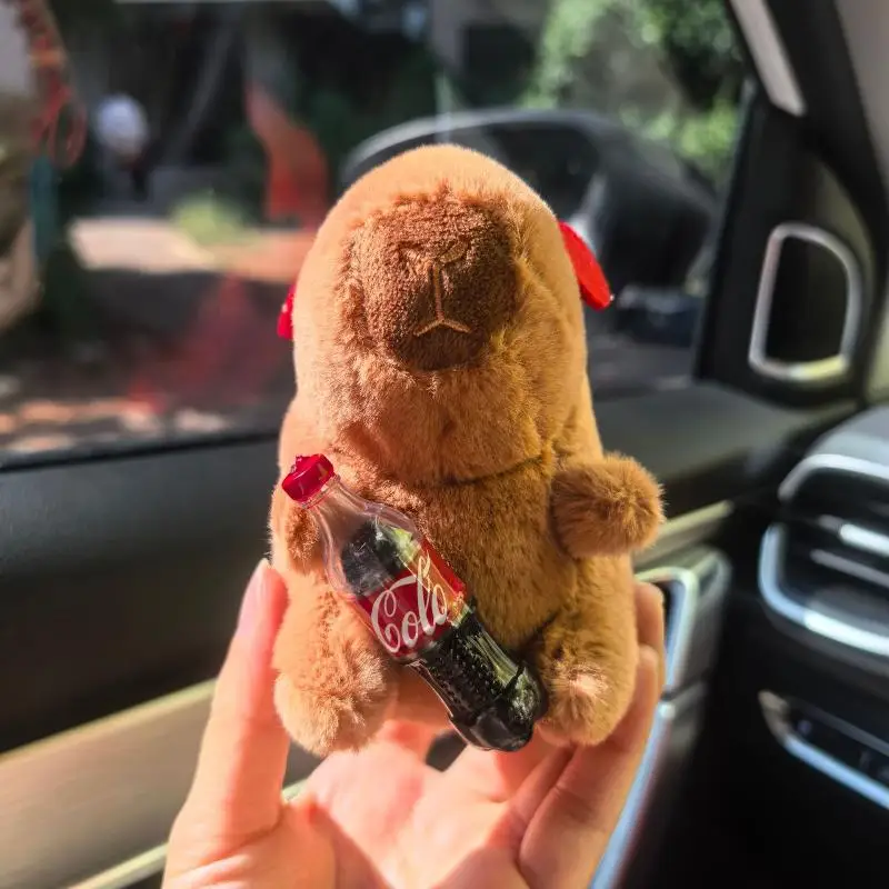 1 قطعة سلسلة المفاتيح كابيبالا لطيف الكرتون كولا كابيبارا قلادة أفخم دمية حقيبة معلقة حلية سيارة الديكور هدية للأطفال