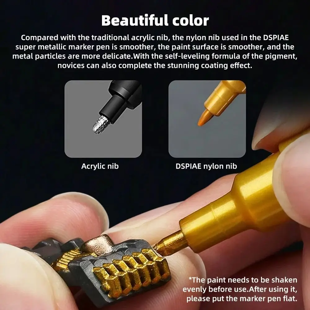 Accessories DIY Metallic Paint Markers Hobby Water-based Model Paint Tool Soft Head Dual-tips Acrylic Paint Markers Art Crafts