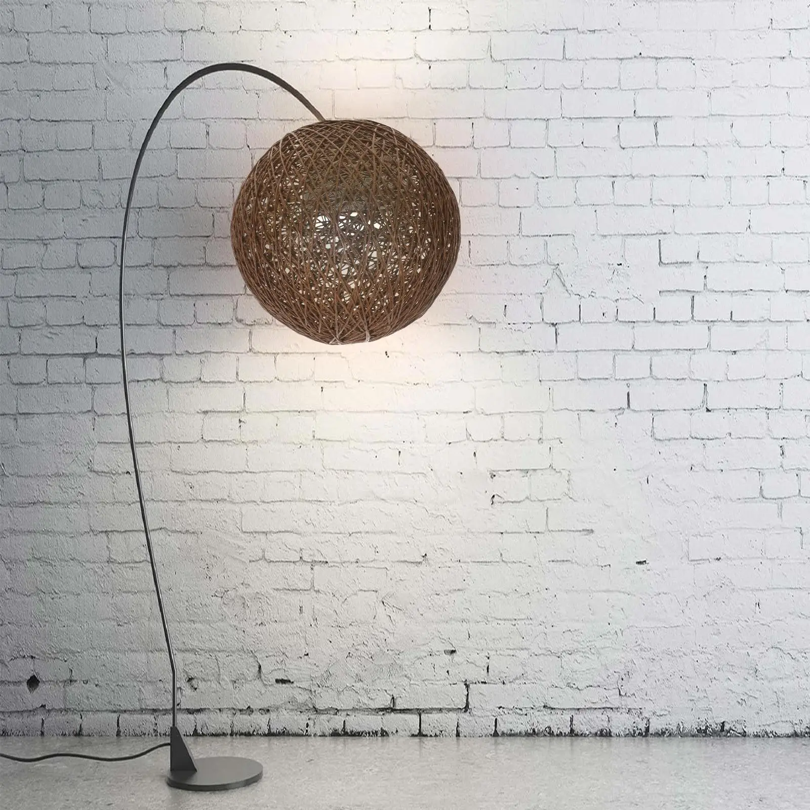 Pantalla de bola de ratán, cubierta de lámpara de mesa de centro de 20cm, pantalla de luz de techo, accesorios de iluminación únicos para decoración del hogar
