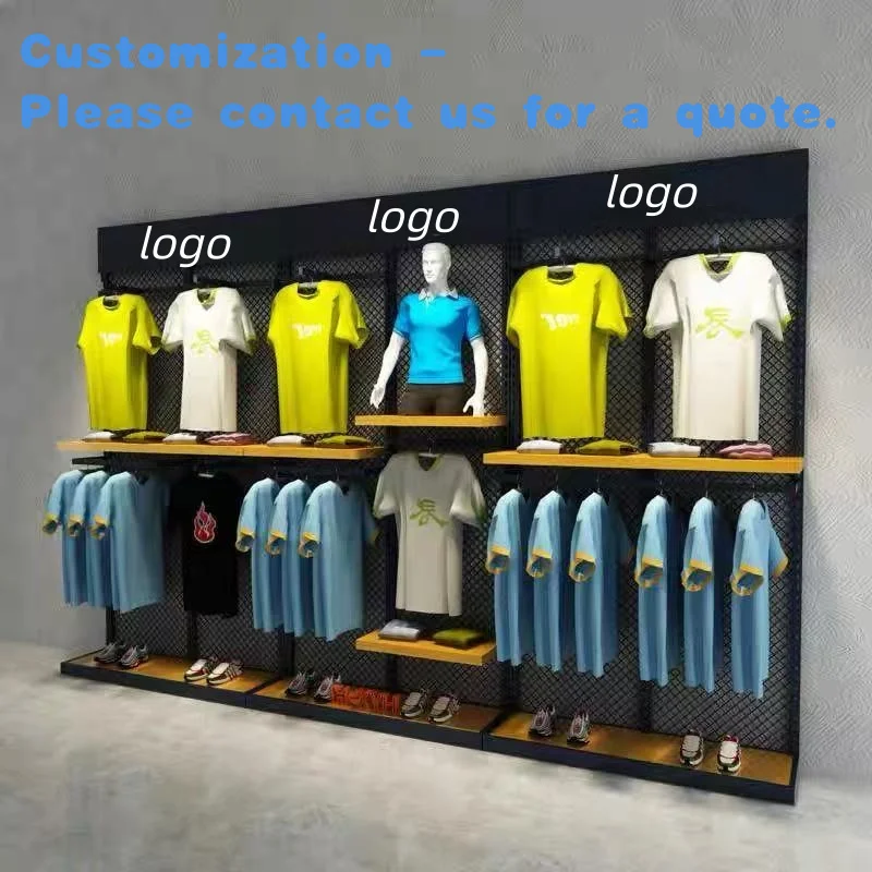 

custom.Metallic Heavy Duty Single-Sided Sports Clothes and Shoes Display Rack Supermarket Retail Store