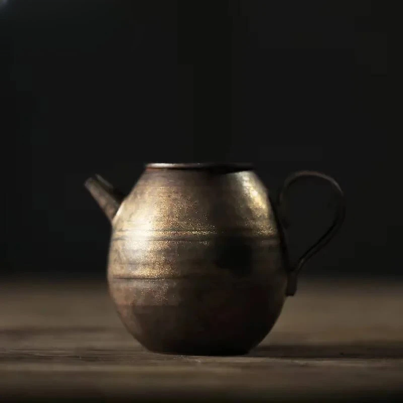 

180 мл грубая керамика ручной работы, чайник в стиле дзен, железная ржавчина, глазурованный горшок, бытовой чайник для замачивания чая с шариковым отверстием, украшение для чайной посуды ча