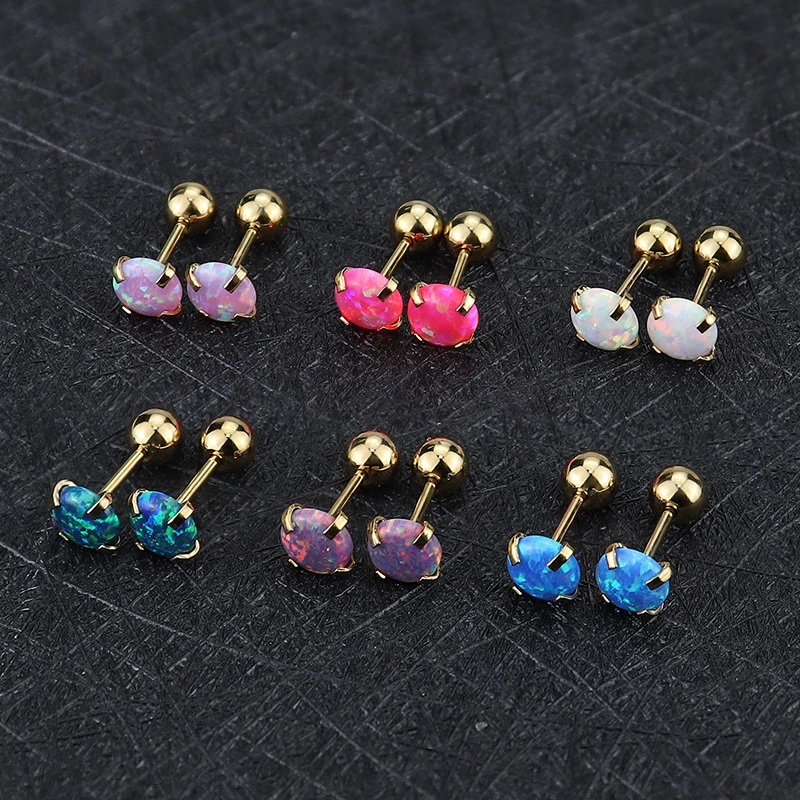 Colored Zircon Earrings for Women Stainless steel Stainless Steel Earring 2023 Trending Luxury Party Aesthetic Jewelry Aretes