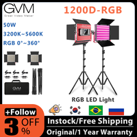 GVM 1200D-RGB 50W High Beam Bi-Color+50W 3200K~5600K RGB Soft Light Panel Video Light for Photography Led Lighting