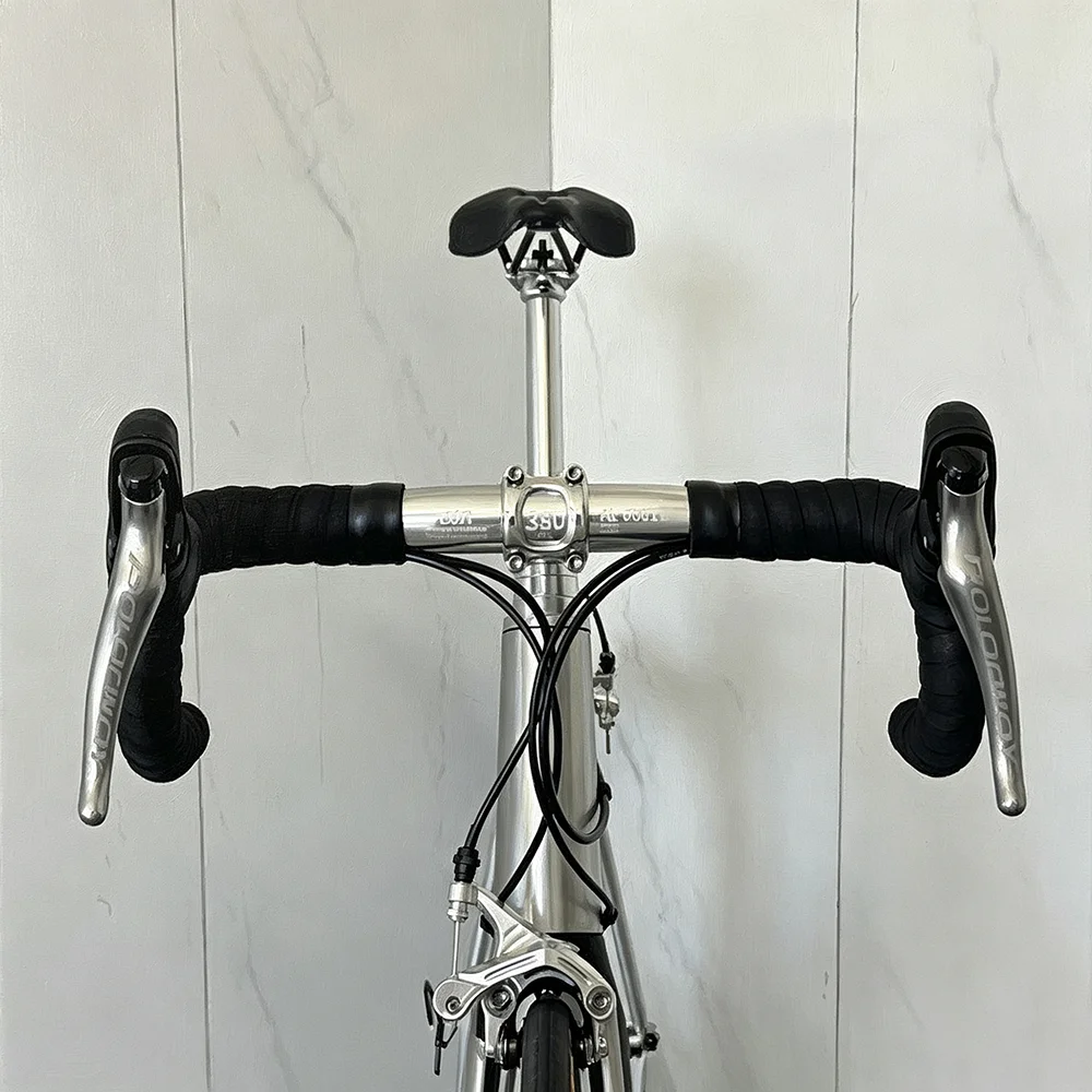 36cm/38cm/40cm/42cm Rennrad-Lenker, gebogener Lenker aus Aluminiumlegierung, Schwarz/Silber, Kaliber 31,8mm, Fahrradlenker