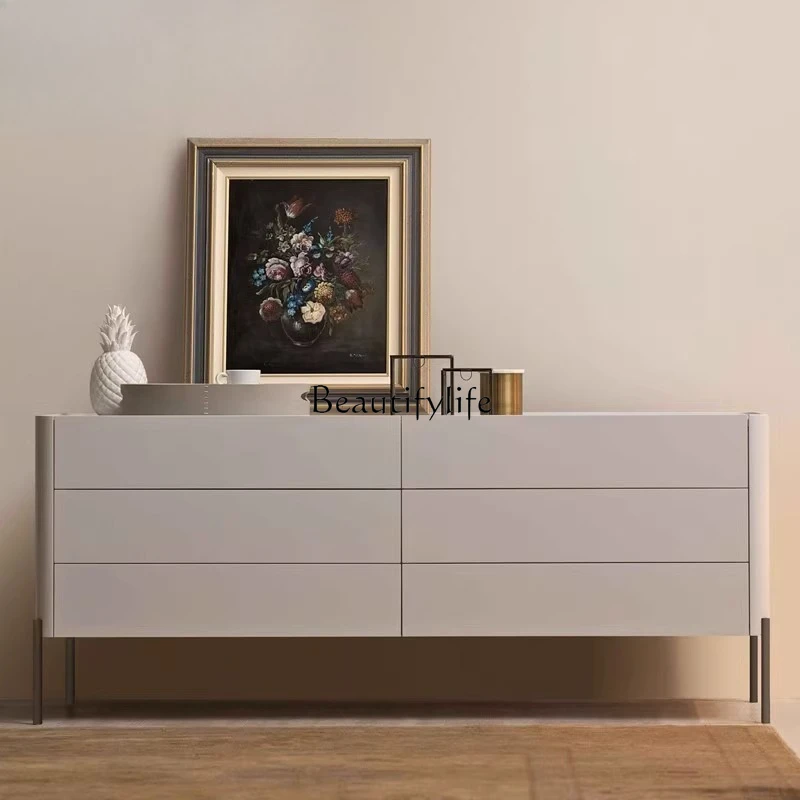 

Nordic light luxury creative dining side tea cabinet paint storage cabinet