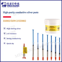 MECHANIC DJ002 high-purity conductive silver paste for PCB Rubber Repair Conduction Paint Connectors Board Conductive Adhesive