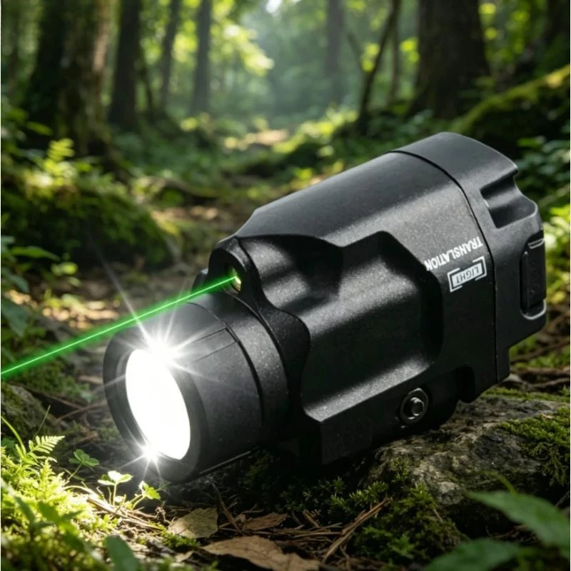 

Pistol Tactical LED Flashlight 800 Lumen Red Green Aiming Dot Strobe Light Universal 20mm Picatinny Rail