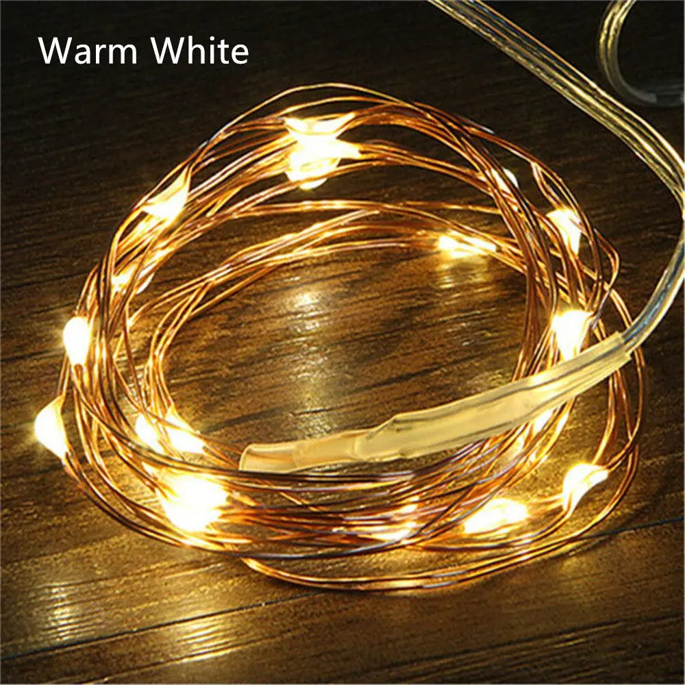 5pcs  5m 50LED Copper Wire  String Lights Fairy Garlands Christmas Decorations for Room Navidad Home Decor New Year Holiday