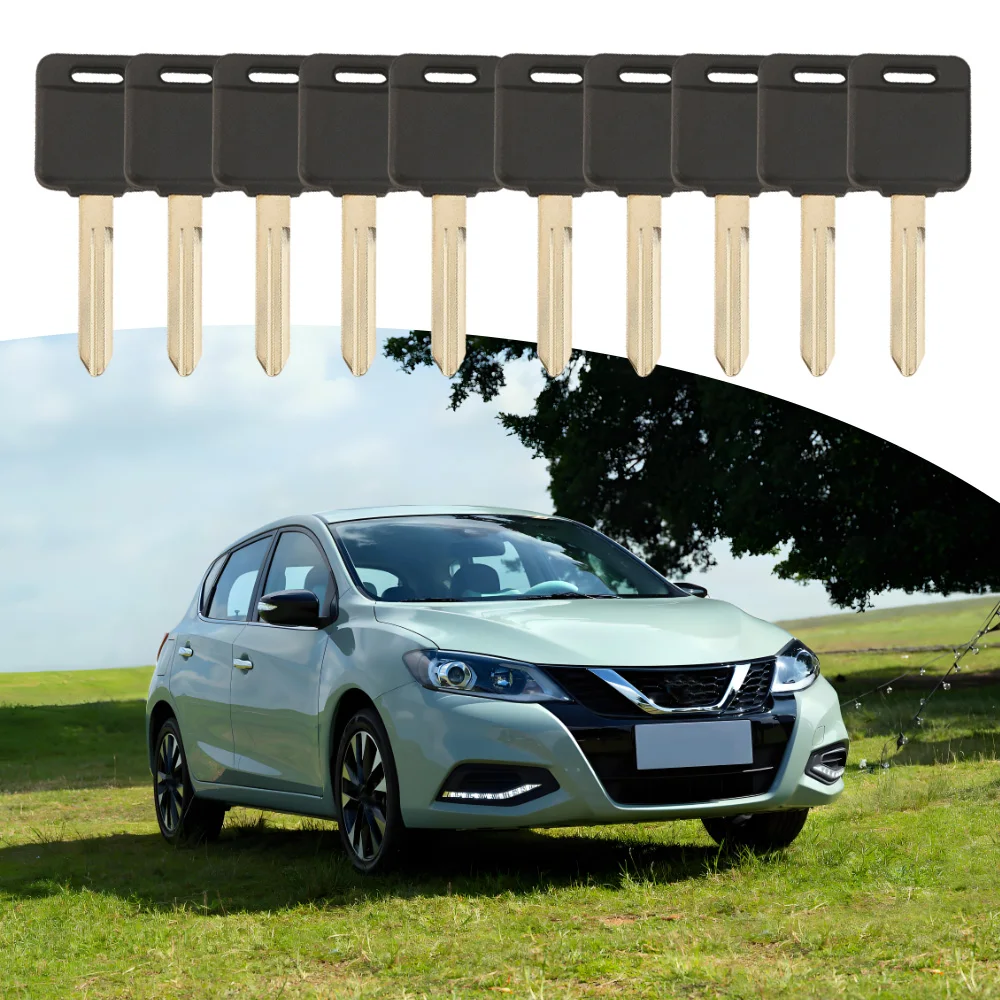 

10 шт., сменный чехол для ключа автомобиля, чехол для ключа зажигания с транспондером, без лезвия чипа, чехол для ключа, аксессуары для Nissan Qashqai Tiida