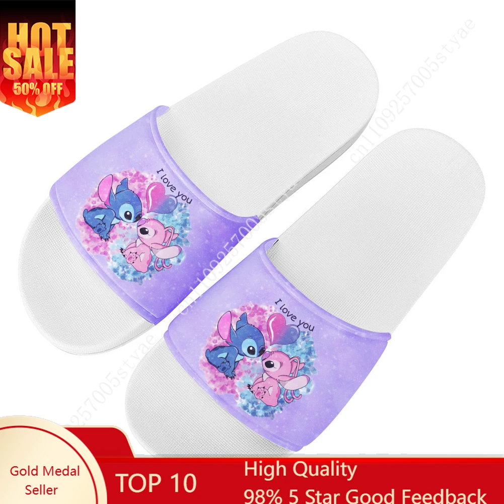 

Тапочки Disney Stitch для мужчин и женщин, летние сандалии на заказ, легкие повседневные тапочки
