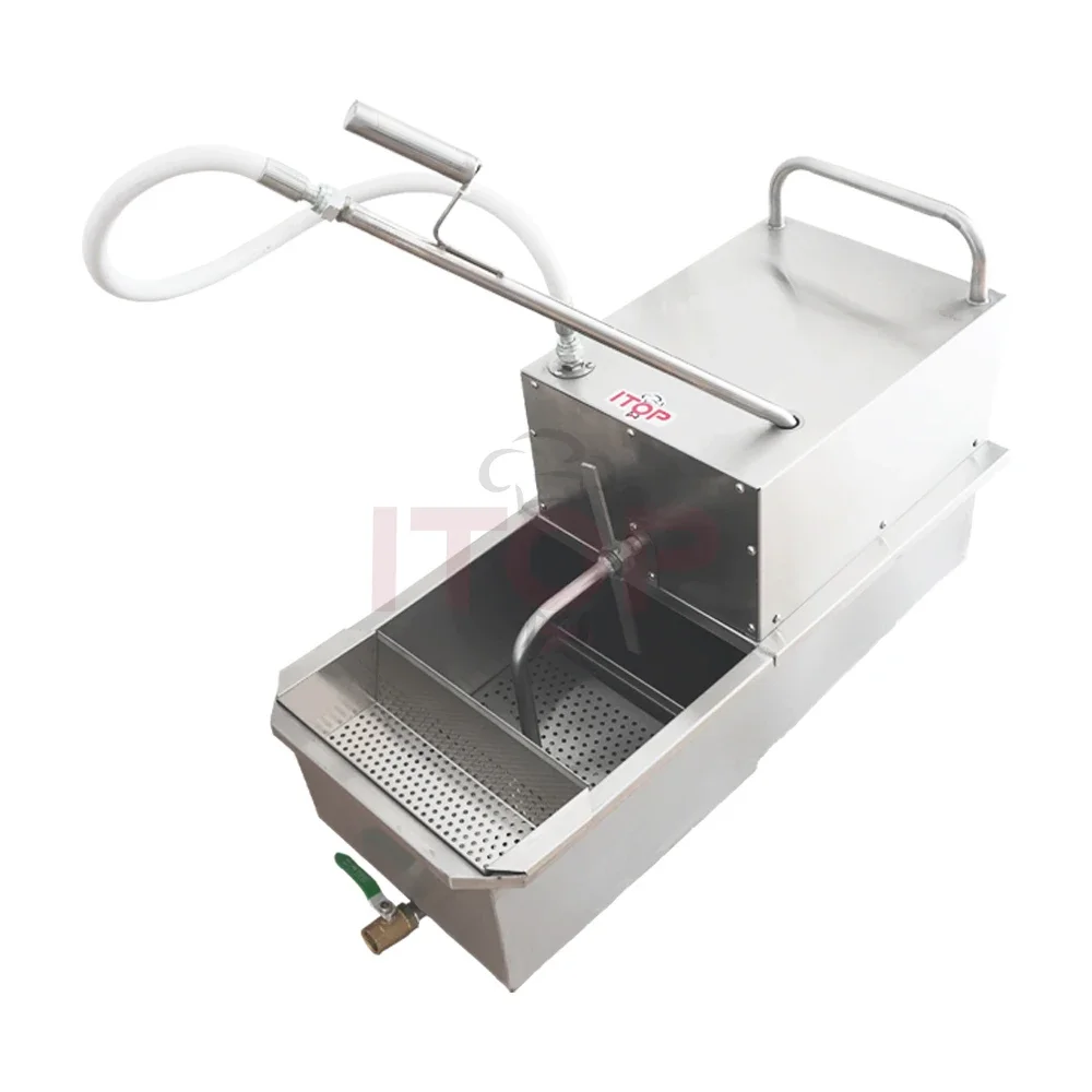 Fryer Filter Stainless Steel Cooking Oil Filter Machine Commercial 48L Fuel Oil Filter Portable Fryer Oil Filtration System