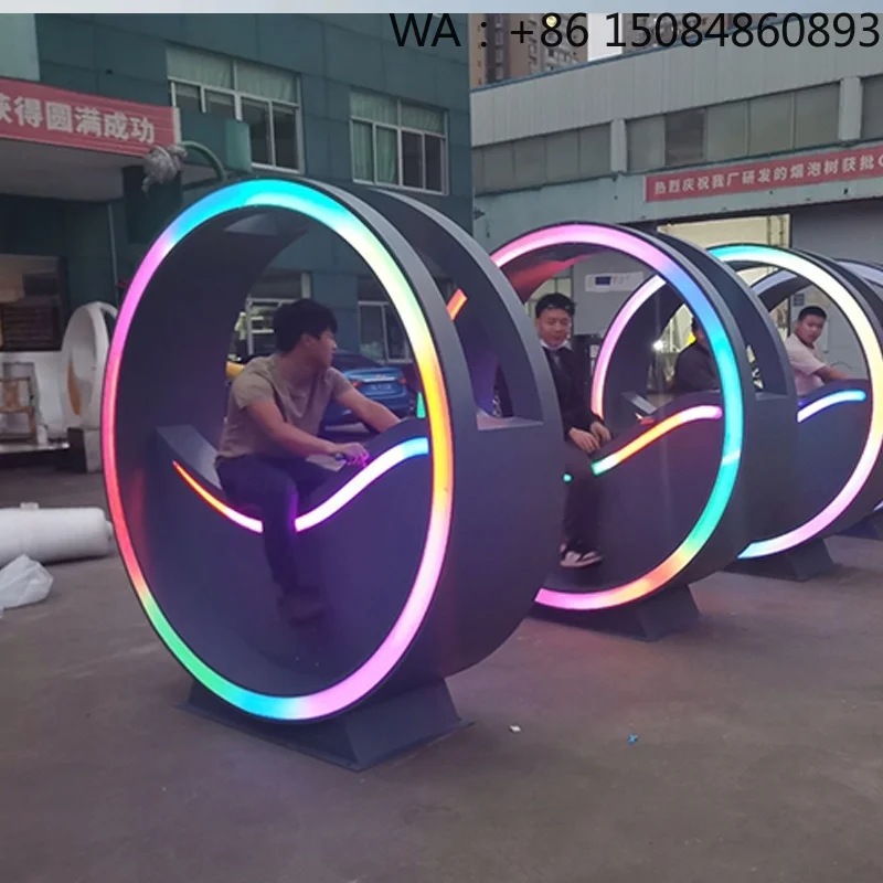 LED Luminous Metal Kids Water Riding Equipment, Sturdy Frame Stable Power Component Fountain Bike For Water Park Playground Sale