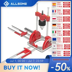 Allsome Precision Drill Guide for Power Drills,Multi-Angle Guide Attachment Holder with chuck for Flat and Round Workpieces
