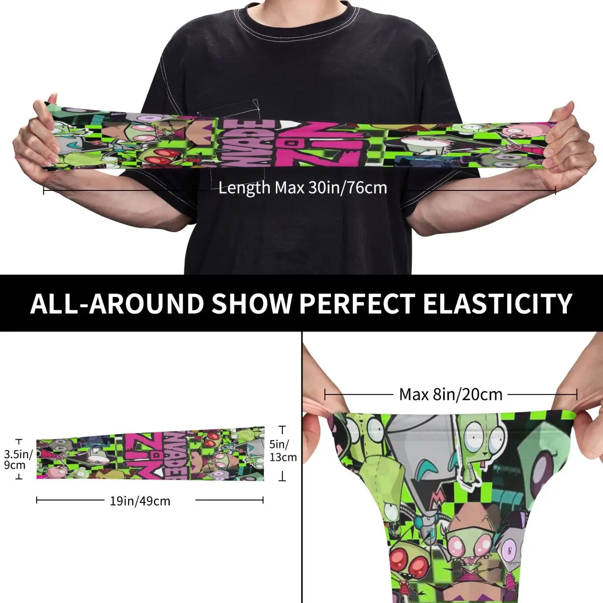 Invader Zim – manchons de bras d'extérieur, couverture de Protection solaire UV, manches de tatouage de cyclisme en soie glacée d'été