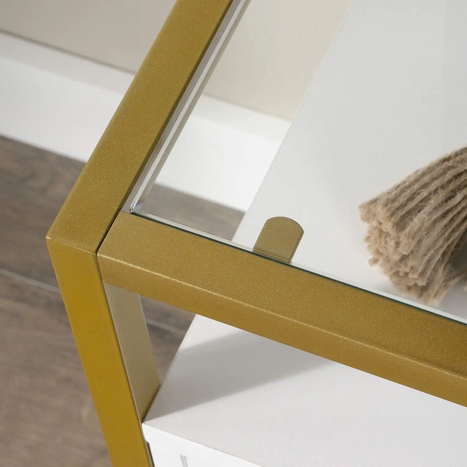 تلفزيون Credenza، L: 48.82 بوصة × العرض: 15.55 بوصة × الارتفاع: 25.0 بوصة، لمسة نهائية بيضاء