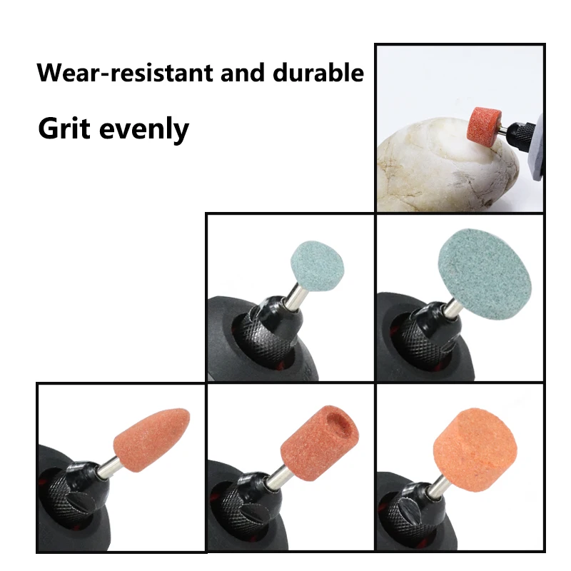 XCAN 10pcs Abrasive Polishing Mounted Stone 3mm Shank Grinding Stone Wheel Head For Dremel Rotary Tools Accessories