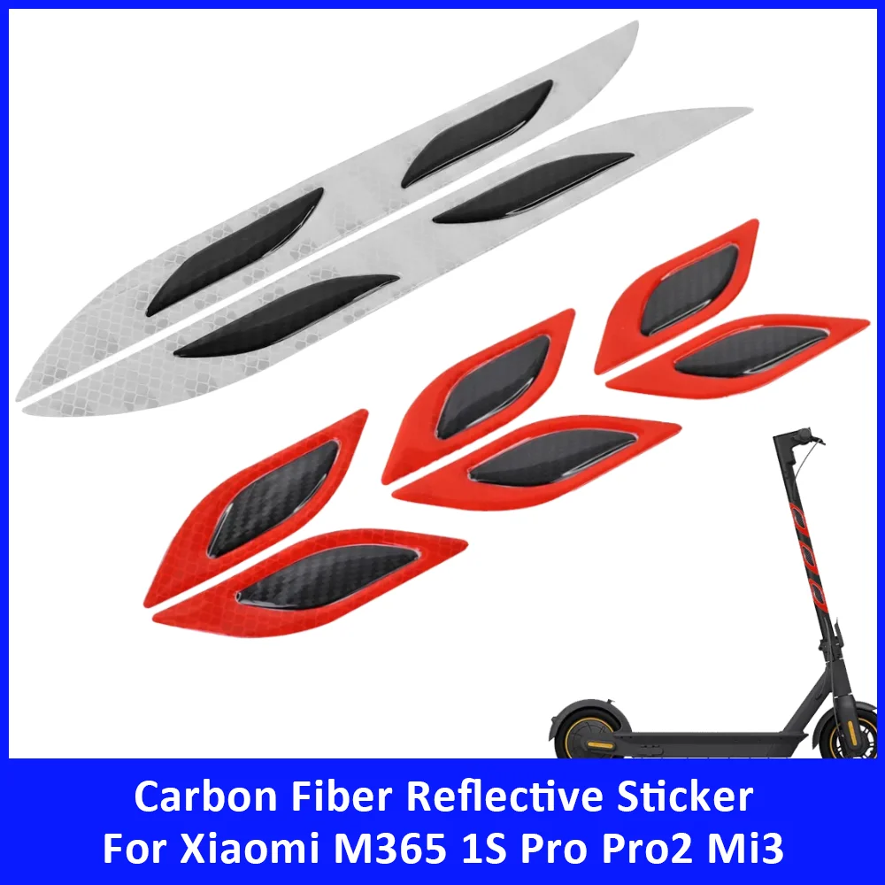 Carbon Fiber Reflective Stickers for Xiaomi M365 1S Pro Pro2 Mi3 Electric Scooter Night Safety Warning Body Stickers Spare Parts