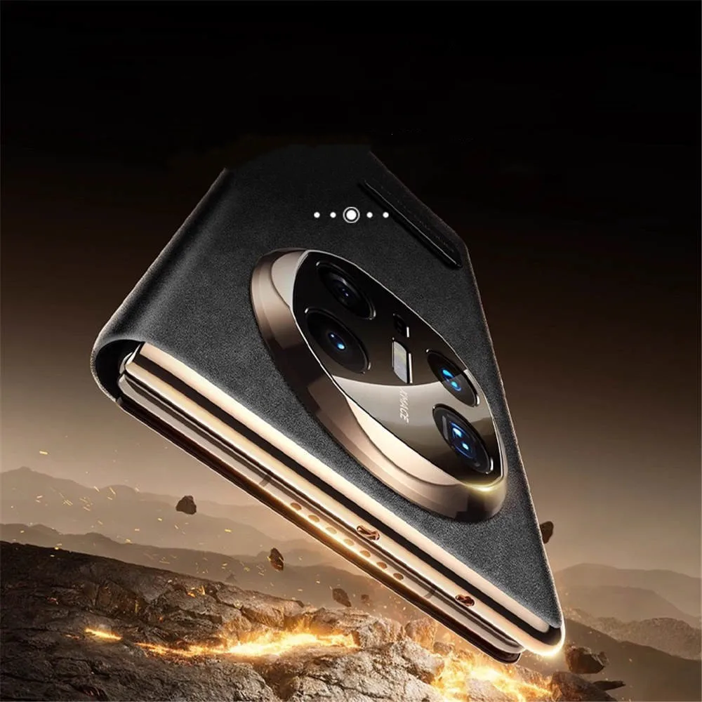 حافظة جلدية فاخرة من ALCANTARA لهاتف Huawei Mate X6 Business Window View