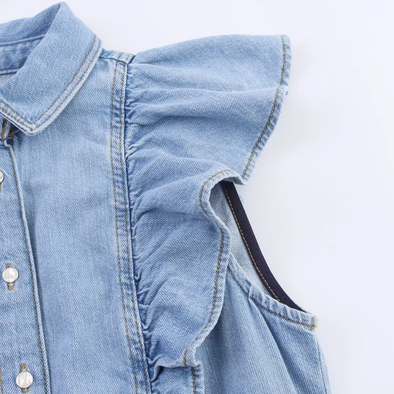 Set Celana Denim Kasual Wanita dengan Rompi Bertumpuk dan Jeans Lurus Pinggang Tinggi, Outfit Co-ord Modis