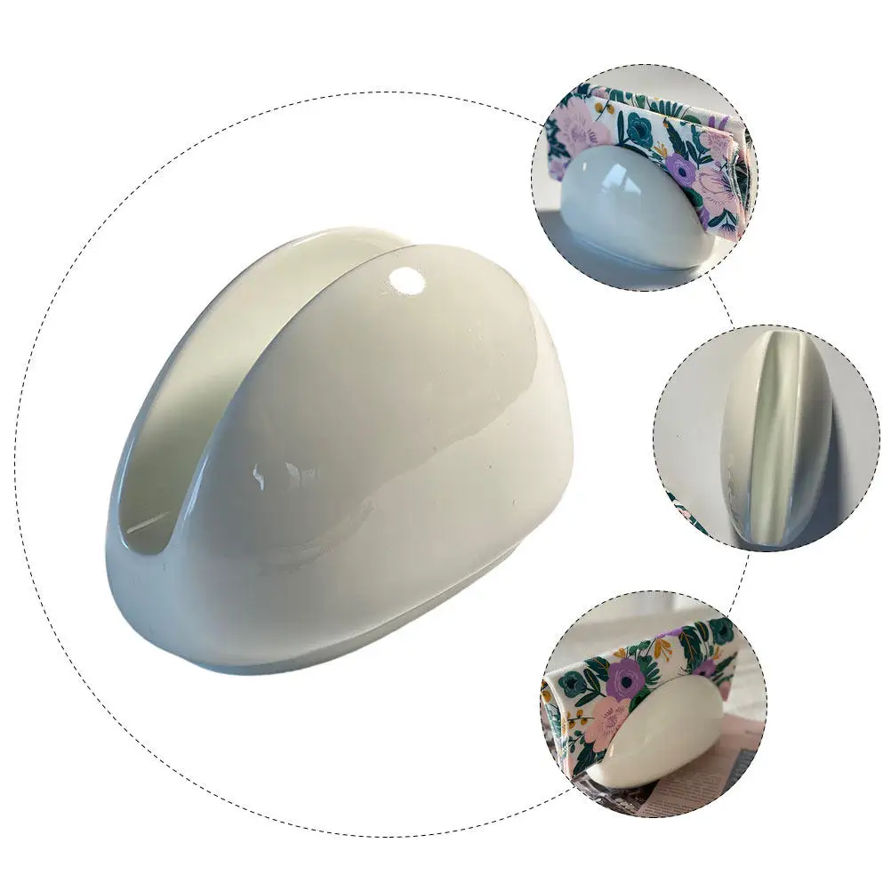 1Pcs Exquisite Hollow-Out Ceramic Napkin Holder Stylish Tissue Base for Daily Use Paper Towel Rack Household Napkin Shelf